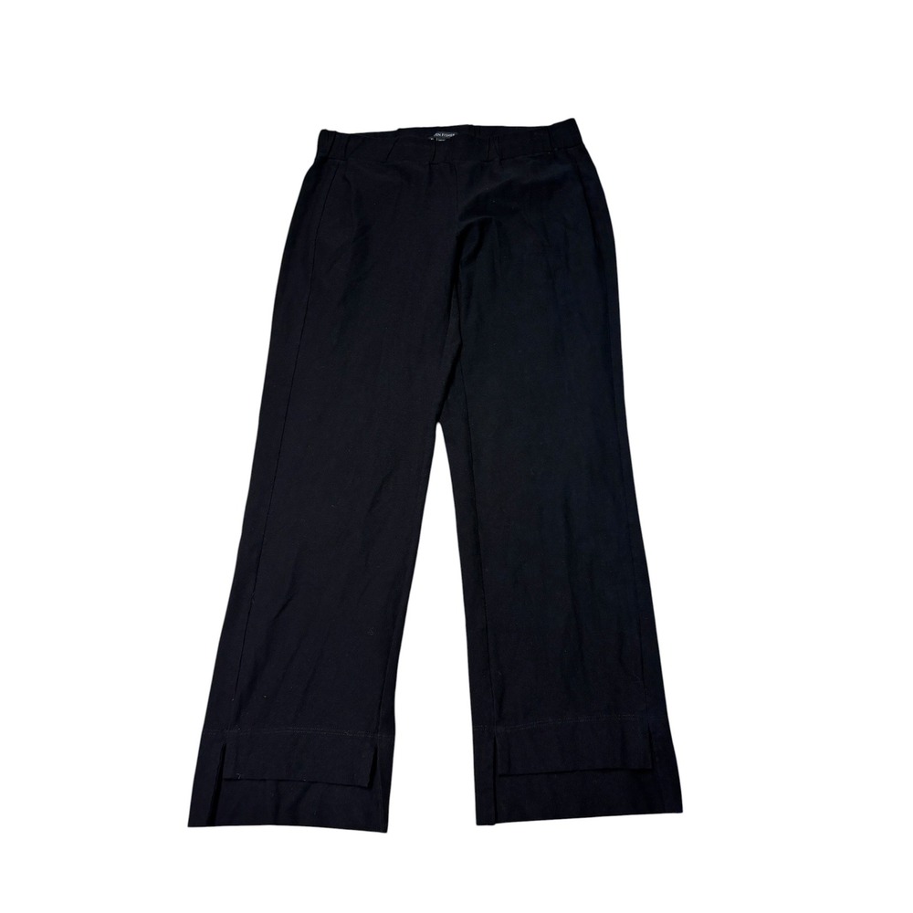 Eileen Fisher Black Ponte Knit ‎ Split Hem Pants Women Petite S/P 29X26